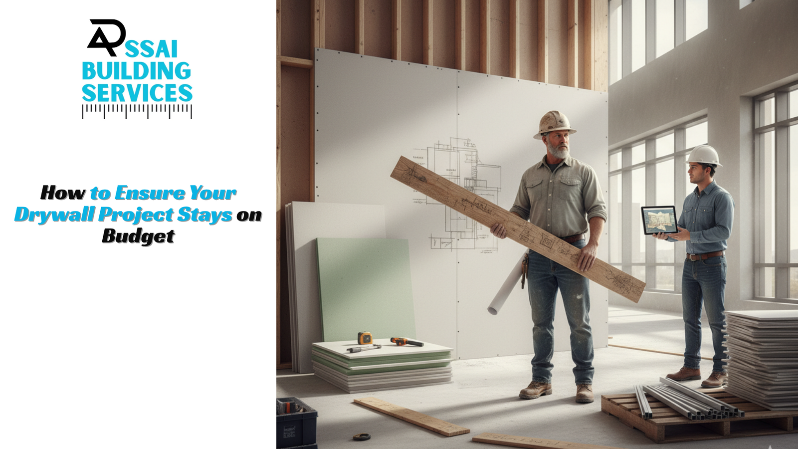 Image illustrating tips for budgeting effectively in drywall projects to save costs and manage expenses efficiently.