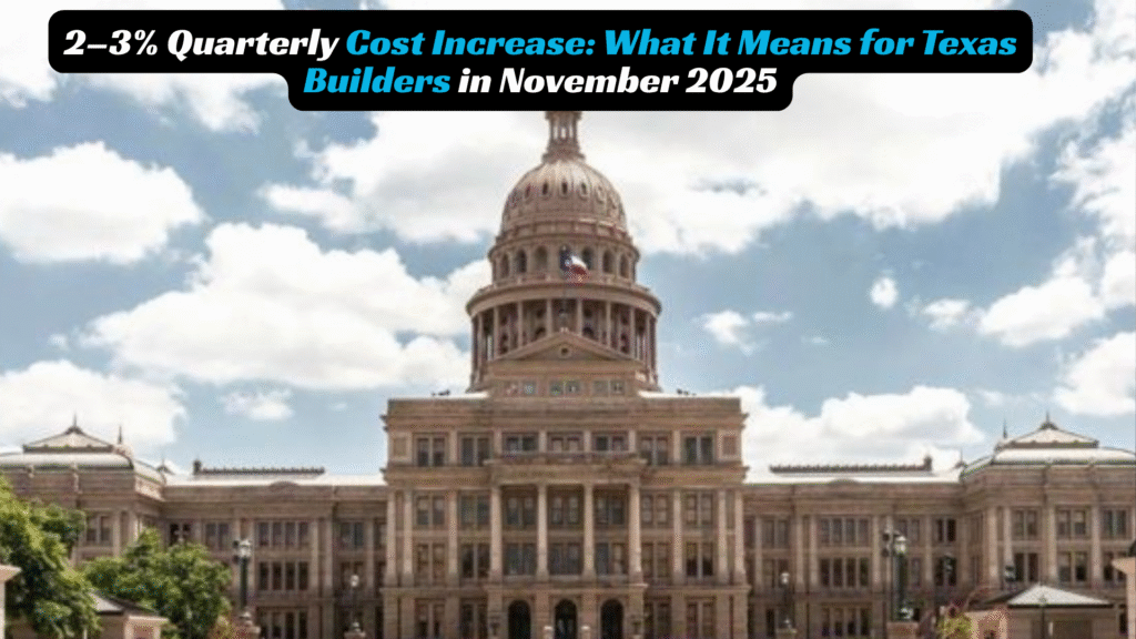 2–3% Quarterly Cost Increase: What It Means for Texas Builders in November 2025